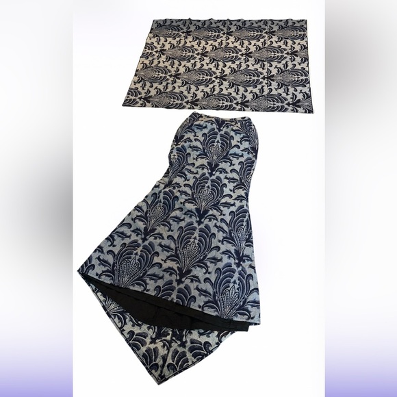 Vintage Luxury jacquard floral pattern Ankara print Fish tail maxi skirt Sz S - Picture 11 of 17